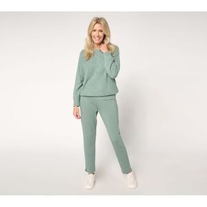Barefoot Dreams Women's Petite Set PL CozyChic Lite Pullover & Green A657445